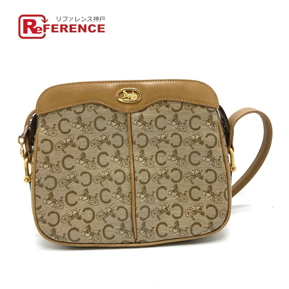 CELINE Macadam Shoulder Bag Handbag Crossbody Leather Beige - Picture 1 of 14